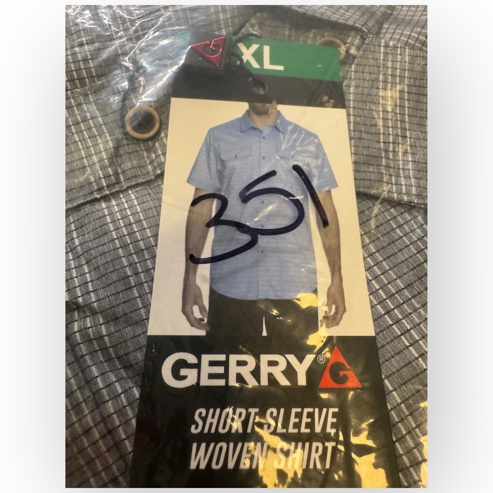 NWT Gerry Men’s Blue Ridge Short-Sleeve Shirt – XL – Light Grey - Picture 5 of 5